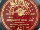 Imperial Orchestra Mendelssohn's Spring Song 78 Rpm Gramophone Record