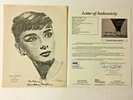 RARE AUDREY HEPBURN AUTOGRAPHED 1953 IMAGE JSA CERTIFICATION / HOLOGRAM PC2482
