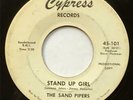   HEAR   THE SAND PIPERS_RARE Florida GARAGE Promo 45_STAND UP GIRL_CYPRESS 101