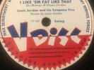 V Disc 78rpm Take Me Out To The Ball Game Loumell Morgan Trio I Lik’em Fat Like