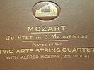 MOZART QUINTET IN C MAJOR PRO ARTE STRING QUARTET & ALFRED HOBDAY HMV DB2383-86