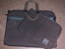 Nock Co Lanier  - Briefcase and Pouch Black/Aqua Out of Production.