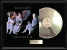 BLACK SABBATH HEAVEN & HELL ALBUM   SILVER  PLATINUM TONE VINYL FRAMED LP RECORD