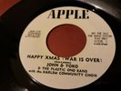 John Lennon Yoko Ono Plastic Ono Band White Promo 45 Record Happy Xmas Beatles