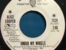 ALICE COOPER UNDER MY WHEELS/ DESPERADO NM- ORIG 1971 WHITE LABEL PROMO 45 7