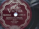 Jose Iturbi 78rpm Set 12-inch Victrola Records V.E. #11593 & 11594 Mozart Sonata