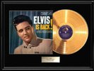 ELVIS PRESLEY IS BACK  GOLD METALIZED RECORD VINYL NON RIAA AWARD ELVIS IS BACK