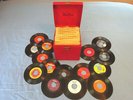 Platter-Pak 45rpm Record Storage Case & Index Cards w/ 75 Country Records (R3)