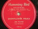 Joe Patek, Humming Bird #159, 78 rpm, Texas Czech Folk, polka / waltz