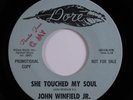 Garage Psych 45 JOHN WINFIELD JR She Touched My Soul DORE promo VG+ HEAR