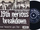 THE ROLLING STONES 19th Nervous Breakdown danish 45PS 1966 Decca 7