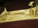 RCA Victor Chalk Chalkware Nipper Dog His Masters Voice Record Holder Stock a