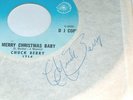 1972 Chuck Berry Signed 45 RPM Sleeve w/ Promo Record 1714 Merry XMAS Baby GD
