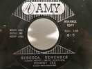 Johnny Zee. Rebecca Remember / Worlds Apart 1961 Amy Record 45 rpm.Northern Soul