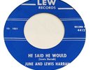 LEW 4412 RARE Hillbilly Guitar Gospel June Lewis Harrah HE SAID HE WOULD VG++