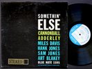 CANNONBALL ADDERLEY MILES DAVIS Somethin' Else LP BLUE NOTE 1595 NY STEREO VG+