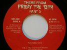 1982 THEME FRIDAY THE 13TH PART 3 D 45 RPM Vinyl Record HOT ICE Manfredini JASON