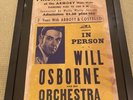 Will Osborne Concert Poster 1947 Wall Walla Armory Washington Laurel Hardy Band