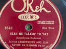 Okeh 8649 Louis Armstrong Savoy Ballroom 5 HEAH ME TALKIN  Jazz 1928 78 rpm E-/E