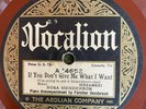 Vocalion14652 Rosa Henderson IF U DON'T GIVE ME WHAT I WANT 78 rpm Blues 1923 E-