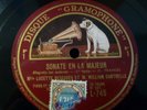 LUCETTE DESCAVES - WILLIAM CANTRELLE / FRANCK / DISQUE GRAMOPHONE   78 RPM