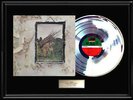LED ZEPPELIN ZOSO IV ALBUM FRAMED WHITE GOLD SILVER PLATINUM TONED RECORD LP