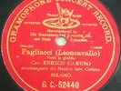 Opera 78 rpm ENRICO CARUSO Gramophone G & T Vesti la giubba I PAGLIACCI