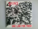 4 Skins - One Law For Them  NEAR MINT Vinyl  UK 1981 7