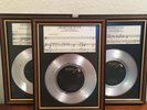 3 Vtg. Decorative Elvis Presley 45 Records Silver Plated Numbered & Framed.