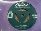 LES BAXTER: I LOVE PARIS 1954 THICK TRI GREEN CAPITOL 45 RPM CL 14166 EX RARE