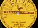 ROCKABILLY, SUN-295, 78 RPM, NEAR MINT, JOHNNY CASH, COME IN STRANGER/ GUESS....