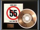 SAMMY HAGAR I CAN'T DRIVE 55 45 RPM GOLD METALIZED RECORD RARE NON RIAA  AWARD