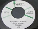 TOBI LARK RARE DETROIT NORTHERN SOUL R&B 45 ON TOPPER LBL 1011 HAPPINESS IS HERE