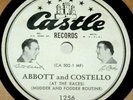 Bud Abbott Lou Costello Castle 1256 record 78 RPM At the Races picture labels