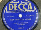 Leon's Lone Star Cowboys Ben Wheeler Stomp Tiger Rag 5928 Decca 78rpm Fox Trot