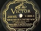 VICTOR V-38033 E+ COPY ; HENRY ALLEN JR. AND HIS ORCH. Funny Feathers Blues