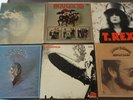 LOT: 6 VINTAGE LP RECORD COVERS ONLY LED ZEPPELIN, BEATLES, T-REX, EAGLES 9/16/4