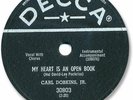 Rare 1959 CARL DOBKINS Jr. 78 RPM Record. My Heart is an Open Book