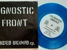 AGNOSTIC FRONT united blood EP 45 ORIGINAL 1989 OFFICIAL REPRESS blue vinyl 7
