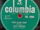 CLIFF RICHARD WITH THE DRIFTERS - HIGH CLASS BABY - 78 RPM - EXCELLENT COND.