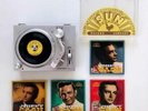 Sun Records 3 inch Mini 8 ban Turntable and Set of 4 different Johnny Cash 3 Inc