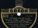 78 rpm LILIAN HARVEY & WILLY FRITSCH Ich Tanze Mit Dir In Den Himmel German 1937