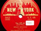 BILLIE HOLIDAY I'll Get By / On The Sunny Side... (1953)  Danish 78rpm