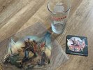 IRON MAIDEN -The Trooper- UK Rare 1983 Shaped Picture Disc/Vinyl Pint Glass Beer