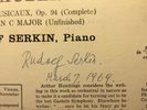 Rudolf Serkin autograph signed record Columbia MS 6128