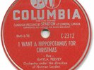 1953 GAYLA PEEVEY Christmas 78 RPM Record. I Want a Hippopotamus for Christmas