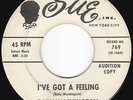 Big Beat New Breed R&B Popcorn BABY WASHINGTON I've Got a Feeling 45 Sue HEAR