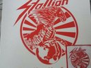 Stallion Speed Metal Mounting The World LP Red + Woven Patch + Sticker