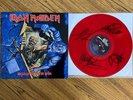 Iron Maiden No Prayer For The Dying LP Signed Red Vinyl Rare Promo Steve Harris