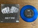 Skarhead / 25 Ta Life Men At Work 7 Inch 45 Blue Vinyl Signed By Rick Ta Life